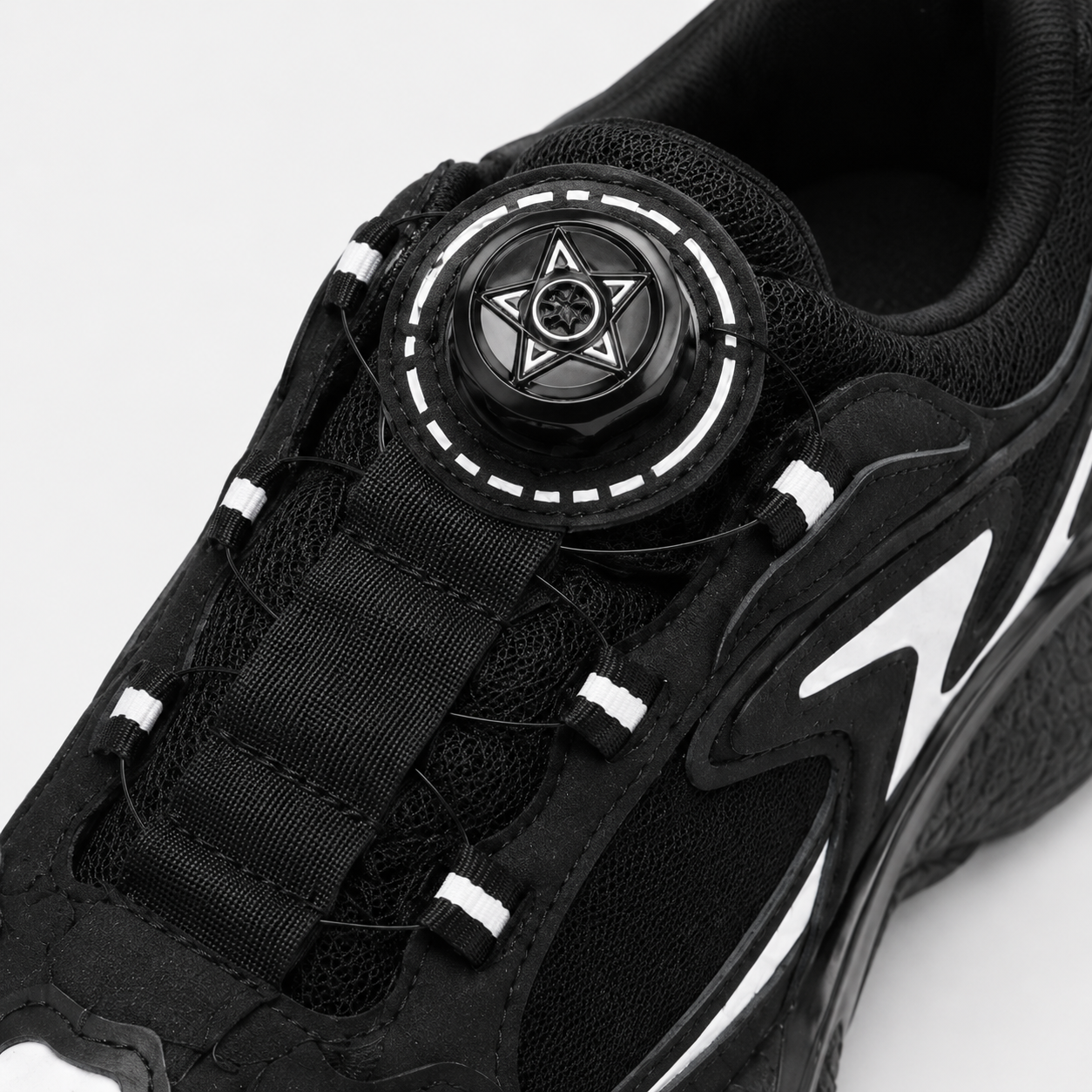 7-PE Black & White Dial Lace Sneakers image 2